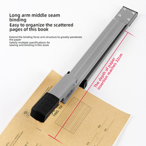 Máquina de encuadernación extendida de <span class=keywords><strong>papel</strong></span> A3 de brazo largo, <span class=keywords><strong>grapadora</strong></span> de puntada de sillín Manual eléctrica para papeles de examen de estudiantes, uso de oficina HECHO DE Metal - Product Image 2