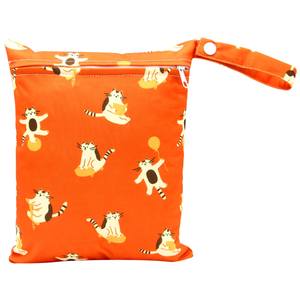 Sac à couches en tissu imperméable pour bébé, Logo personnalisé PUL, sac à couches en tissu imperméable pour bébé, fermeture à glissière unique, imprimé, réutilisable, sacs secs et humides pour bébé, 20x25cm - Product Image 2