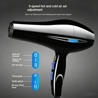 Sèche-cheveux professionnel haute puissance avec moteur DC, 3 vitesses, dégradé de couleurs, flux d'air, prise EU pour usage domestique