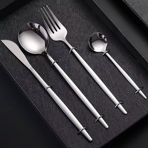 Custom Logo Wedding Cutlery <b>Set</b> Stainless Steel Knife <b>Fork</b> <b>Spoon</b> Silverware Gold Flatware <b>Set</b> - Product Image 4
