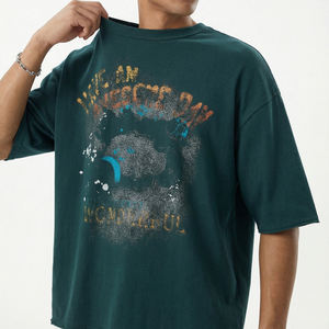 Camiseta Deportiva con Estampado Gráfico, Algodón Cepillado y Spandex, Cuello Redondo Informal, Impresión <span class=keywords><strong>DGT</strong></span>, Talla Grande - Product Image 4