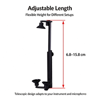 Support de microphone télescopique léger Dr.MIC C-1303, accessoire pour guitare et violon, pince de fixation pour enregistrement en direct