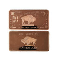 Barre de cuivre fin 999, design élément chimique, 10 oz, 1 livre, 1 kg