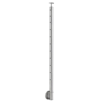 EKOO Garde-corps de véranda de 42 pouces en acier inoxydable, poteau rond pour escalier, balcon avec main courante ronde élégante
