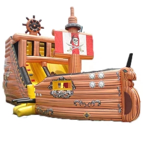 Maison gonflable de rebond de garçon de bateau de pirate avec le château gonflable de <span class=keywords><strong>piscine</strong></span> de boule de fosse de saut personnalisé de toboggan - Product Image 1