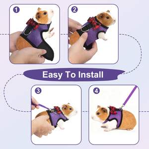 Arnés y Correa para Cobayas al por Mayor de Fábrica, Arnés para Conejos, Arnés Ajustable de Malla Suave Personalizado para Mascotas Pequeñas - Product Image 5