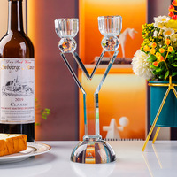 Élégant porte-bougie en cristal, décoration de table de mariage, décoration romantique pour dîner aux chandelles, fournitures pour événements