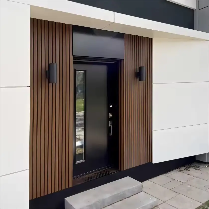 High Quality Outdoor Decorative Wood Plastic Composite Wall Panel Exterior Co-extrusion Grille Wooden Grain WPC Wall Board