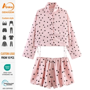 Veste décontractée à pois avec cordon de serrage Aoyema, short matelassé style motard, manteau décontracté vintage sexy à manches longues pour <span class=keywords><strong>femme</strong></span> - Product Image 3