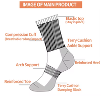 Chaussettes côtelées personnalisées avec logo brodé, en coton, épaisses, athlétiques, décontractées, pour hommes