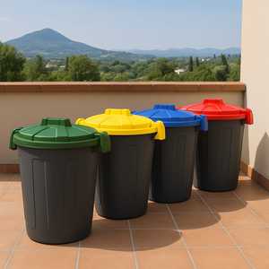 Waste <b>Bin</b> 25 Liter Clip Lock <b>Lid</b> Integrated Handles Green - Product Image 6