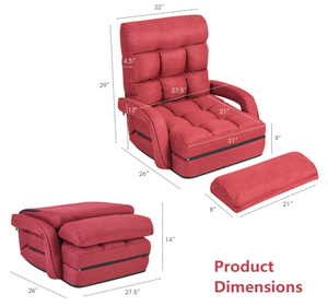 Tumbona multifuncional, sillón <span class=keywords><strong>plegable</strong></span> multiusos, tumbona con 6 posiciones ajustables para sala de estar - Product Image 2