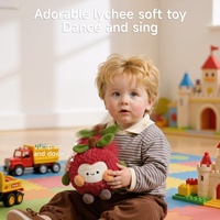 Jouet en peluche interactif Tumama pour enfants, 6-18 mois, jouet musical pour bébé, poupée dansante en peluche Litchi, jouet sensoriel pour bébé pour le temps sur le ventre