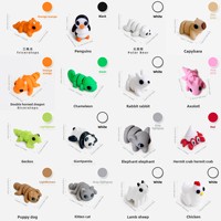 Vente en gros de jouets d'animaux miniatures imprimés en 3D, modèles de simulation colorés pour la décoration de micro-paysages, transfrontalier