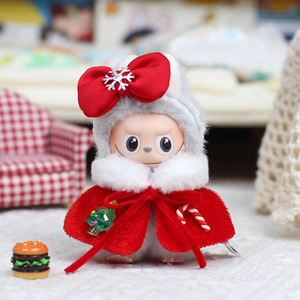 Vêtements pour poupée Mini Labubu, style hiver de Noël 4.0, porte-clés en vinyle Heart's Code, tenue de 10 cm pour poupée de quatrième génération - Product Image 1