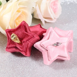 Custom Logo Star Shape <b>Ring</b> <b>Box</b> Wholesale Luxury Star Shape Jewelry Packaging <b>Box</b> Velvet <b>Ring</b> Jewelry Case - Product Image 2