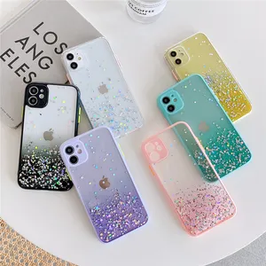 Luxury Epoxy Gradient Glitter Shinny Cell Phone Case For Samsung A03S M32 A22 4G 5G Ultra Cover