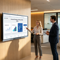 Tableau Blanc Interactif Intelligent LCD Multi-langues à Écran Tactile 4K de 65, 75, 85, 98 Pouces, Double Système, Prix Usine