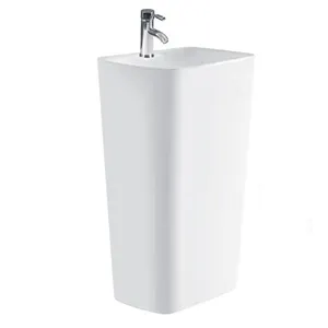 High Quality ceramic basin Marble pedestal base Wash pedestal sink basin with stand bathroom