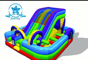 Trampolín gigante al aire libre Parque temático Equipo Jumping Castle <span class=keywords><strong>Funhouse</strong></span> Carrera de obstáculos - Product Image 2