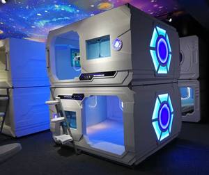 เตียงแคปซูลสุดหรูสไตล์ญี่ปุ่น ABS พร้อมที่นอนเมมโมรี่โฟม สำหรับห้องนอน เด็ก ห้องนั่งเล่น โรงแรม และสนามบิน - Product Image 4