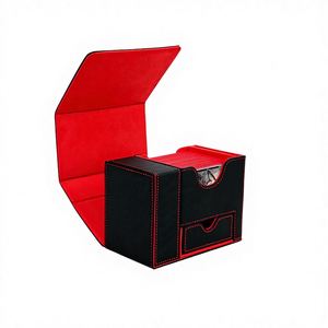 Boîte de rangement pour cartes en cuir PU multifonctionnelle et écologique personnalisée avec une pochette individuelle et un boîtier pour plus de 130 dés - Product Image 3