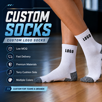 Chaussettes de course en tricot jacquard personnalisées, chaussettes de sport rembourrées avec logo personnalisé, chaussettes de sport pour hommes et femmes, chaussettes courtes de sport