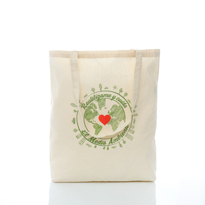 Thiết kế vải Tote màu sắc tự nhiên 100% bông đồng bằng mua sắm hàng tạp hóa Túi - Product Image 2