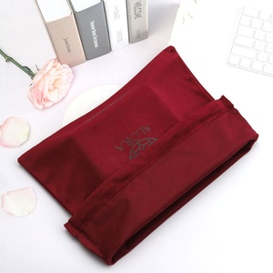 Custom Logo Printing Large Red Velvet Hair Dryer Packaging Dust Bag Soft Wedding Party Favor <b>Gift</b> Storage Drawstring Dust Pouch - Product Image 4