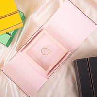 Vente en gros de sacs en velours Bague personnalisée avec logo doré Boîte d'emballage à tiroir pour bijoux cadeau