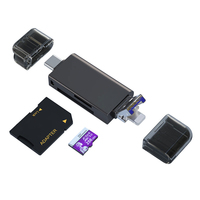 Lector de Tarjetas de Memoria SD/TF Jaya JY-620 3 en 1 OTG USB2.0 Tipo-C de Aleación de Zinc para iPhone 13/12/11/XS/8/7 y iPad