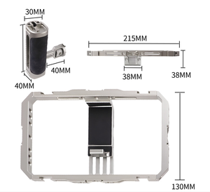 Supporto Universale Multifunzionale Portatile Antivibrazioni in Lega di Alluminio per Smartphone, Gabbia per Riprese Video - Product Image 2