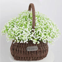 Bouquet de fleurs artificielles en plastique blanc YM Wholesale, petites fausses fleurs de gypsophile pour la décoration de table de mariage