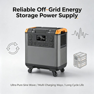 Générateur portable grande capacité 5376Wh à onde sinusoïdale pure MPPT 3000W avec démarreur de secours solaire 200W et allume-cigare pour voiture - Product Image 3