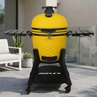 Barbecue Kamado AUPLEX Premium 22 pouces haut de gamme moderne en fer et céramique pour extérieur, sans fumée, 2 brûleurs, commercial, personnalisé