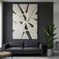 Peinture à l'huile abstraite moderne en plâtre blanc, peinte à la main, sur toile sculpturale 3D épaisse, art mural personnalisable pour hall d'hôtel