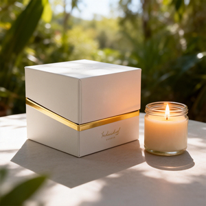 Caixas de Papelão Recicláveis Personalizadas com Logotipo em Folha de Ouro e Relevo para Embalagens de Velas Aromáticas de Luxo - Product Image 4