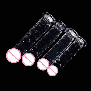 Women's Colorful TPE Adult Product Genre Realistic Design Natural Rubber Dildo Soft Silicone Material Artificial Crystal Dildos - Product Image 5