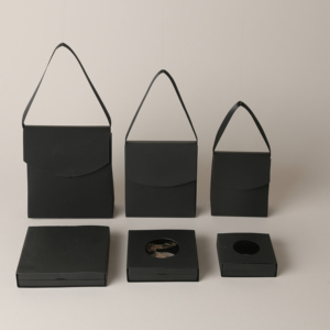 Boîte de rangement transparente pour bijoux, collier, bague, boîte à tiroir en papier de luxe, emballage personnalisé avec film PE suspendu - Product Image 5