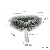 Brosse de nettoyage écologique en plastique à long manche avec poils en nylon pour le lavage des pales de ventilateurs muraux et de plafond
