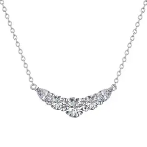 Dylam nuevo estilo Popular personalizar S925 collar de plata esterlina circonita cúbica diamante 18K chapado en oro collares para mujeres cadenas