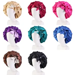 Bonnet personnalisé en gros Femme bonnet de couchage bonnet de cheveux bonnet de cheveux en satin pour femmes