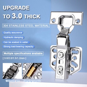 Bisagras hidráulicas de cierre suave 3D de acero inoxidable para puertas de armarios y zapateros de cocina, <span class=keywords><strong>precio</strong></span> negociable - Product Image 3