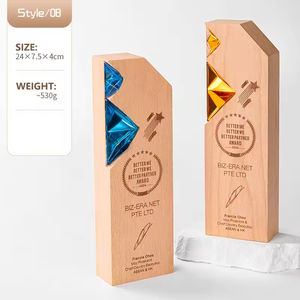 شرف الشركة المصنعة للكريستال مخصص للبيع بالجملة تصميم فريد خشبي - Product Image 5