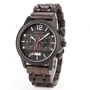 DODO-montre-bracelet trois yeux cerf, modèle 2020, pour homme, montre en bois, chronographe, OEM