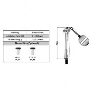 Комплекты пластиковых механизмов для смыва унитаза и необходимые комплектующие для смыва с водосберегающим наполнительным клапаном для использования в ванной комнате - Product Image 4