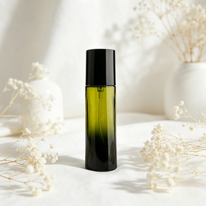 Ensemble de flacons cosmétiques en verre dégradé vert foncé de luxe, pot de crème pour le visage personnalisé de 50 g, flacon vide pour lotion, flacon pompe pour <span class=keywords><strong>soin</strong></span> de la peau, emballage - Product Image 4