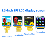1,3 Zoll 128x128 TFT IPS LCD-Anzeigemodul mit GC9109-Treiber-IC, Weißer LED-Hintergrundbeleuchtung, SPI/MCU-Schnittstelle, 7/12/24 Pin Einsteck-Schweißanschluss