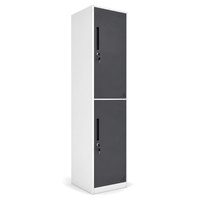 Armoire de rangement métallique à deux portes verrouillables, casier en acier ventilé pour vestiaire d'usine, casiers pour le personnel