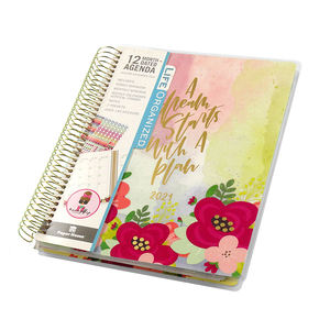 Libreta <span class=keywords><strong>planificador</strong></span> <span class=keywords><strong>semanal</strong></span> mensual con impresión personalizada A5, cubierta dura Rosa bonita, venta al por mayor, 2021 - Product Image 1